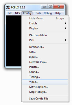 FCEUX NES emulation video config options on Windows